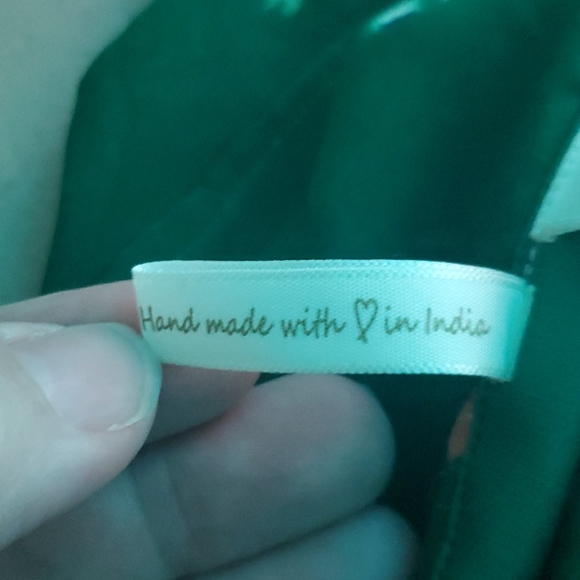 Japan green orange red flower ruffle tank top L - Picture 6 of 6